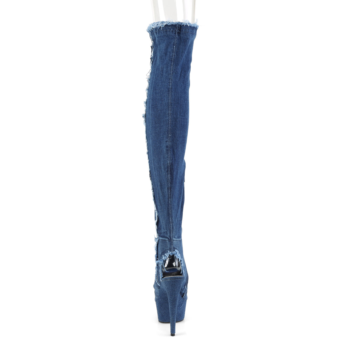 Pleaser Womens Boots DELIGHT-3030 Denim Blue Str Fabric