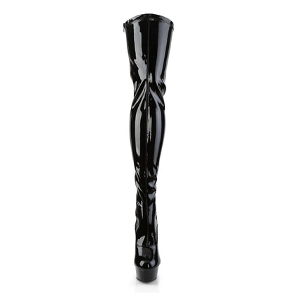 Pleaser Botas de mujer DELIGHT-3063 BLK STR PAT / BLK