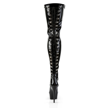 Pleaser Botas de mujer DELIGHT-3063 BLK STR PAT / BLK