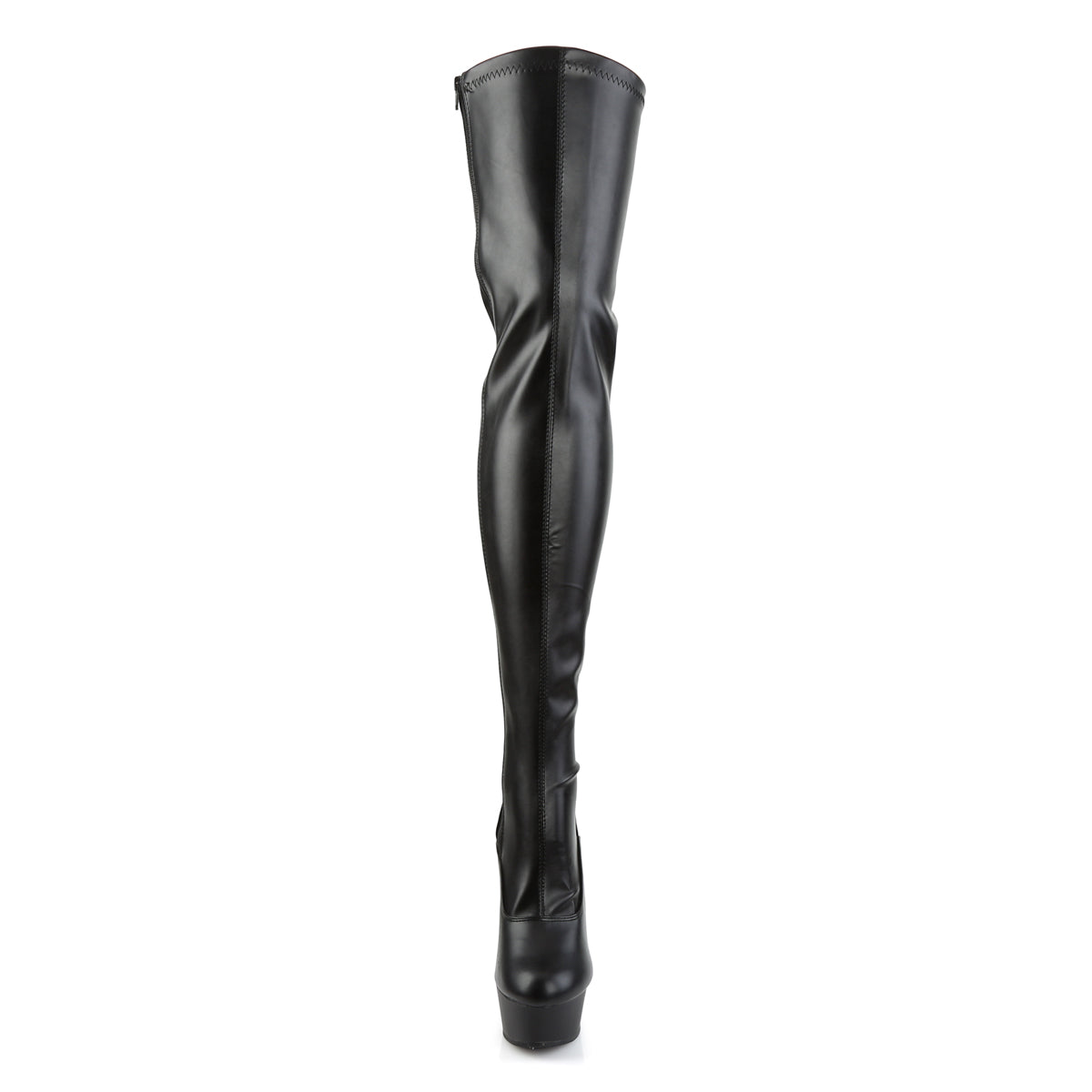 Pleaser Botas de mujer DELIGHT-3063 BLK STR Faux Cuero / BLK