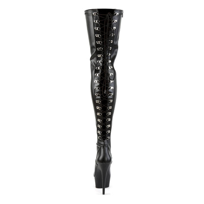 Pleaser Botas de mujer DELIGHT-3063 BLK STR Faux Cuero / BLK