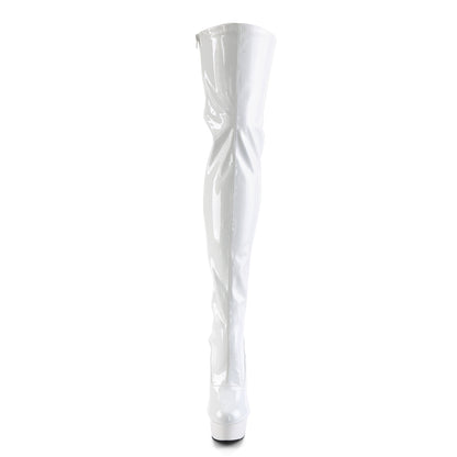 Pleaser Botas de mujer DELIGHT-3063 WHT STR PAT / WHT