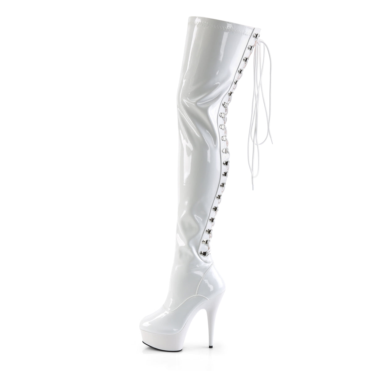 Pleaser Botas de mujer DELIGHT-3063 WHT STR PAT / WHT