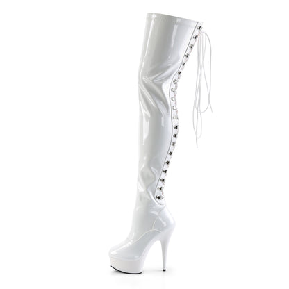 Pleaser Botas de mujer DELIGHT-3063 WHT STR PAT / WHT