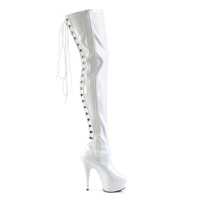Pleaser Botas de mujer DELIGHT-3063 WHT STR PAT / WHT