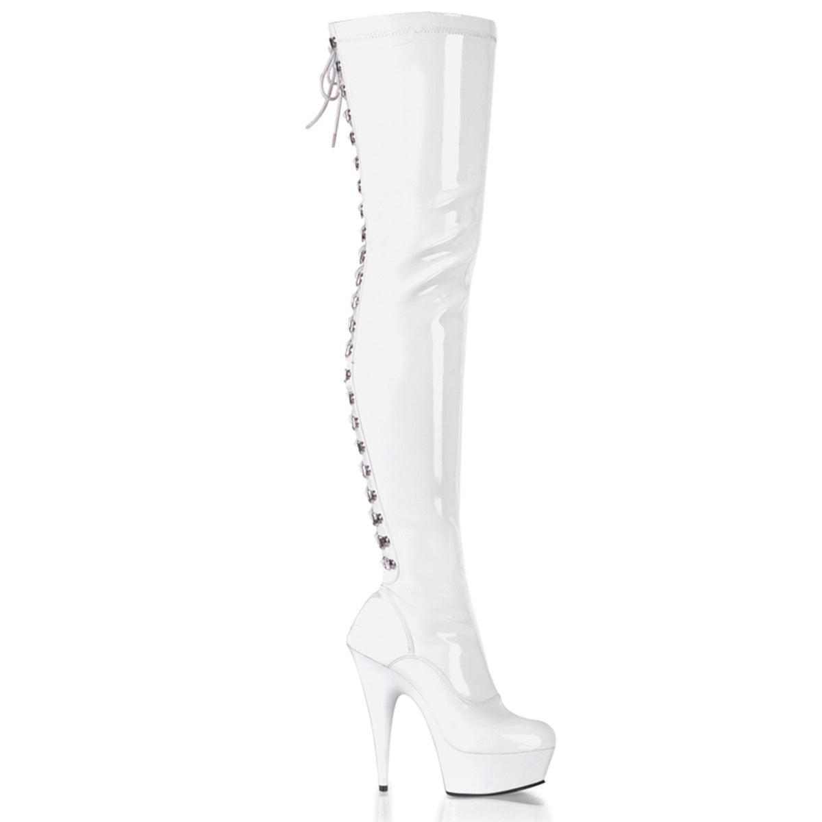 Pleaser Botas de mujer DELIGHT-3063 WHT STR PAT / WHT