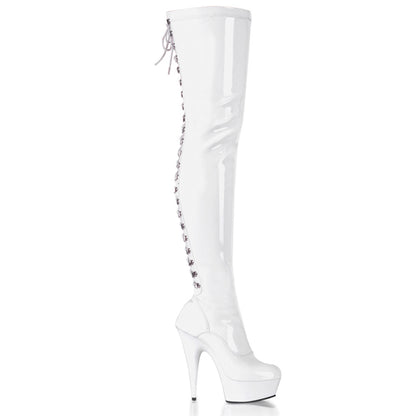 Pleaser Botas de mujer DELIGHT-3063 WHT STR PAT / WHT