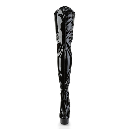 Pleaser Womens Boots DELIGHT-4000 Blk Str Pat/Blk