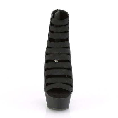 Pleaser Botas de tobillo para mujer DELIGHT-600-13 BLK BLK ELASTS-BLK Faux Cuero / BLK MA