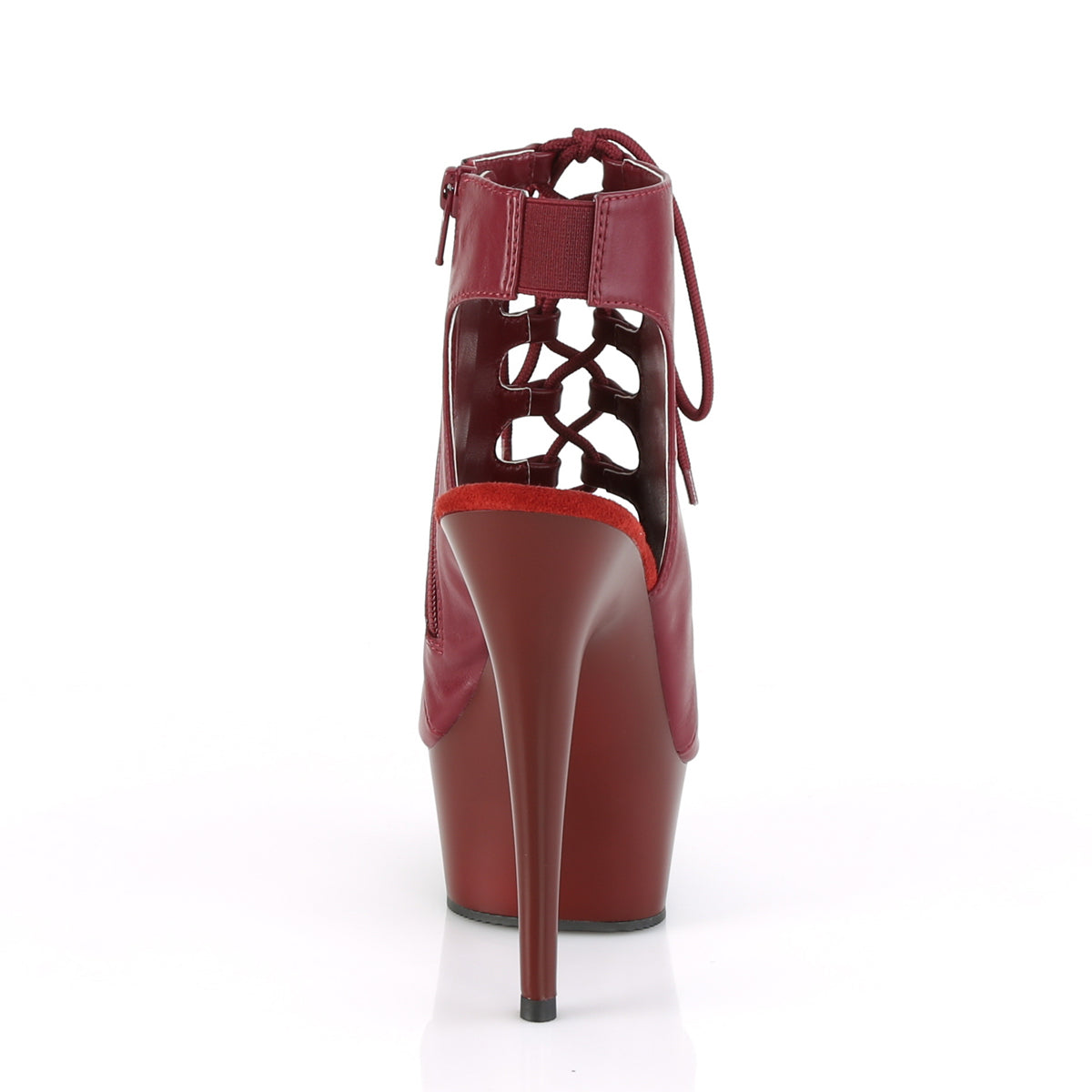 Pleaser Womens Ankle Boots DELIGHT-600-20 Burgundy Faux Leather/Burgundy Matte