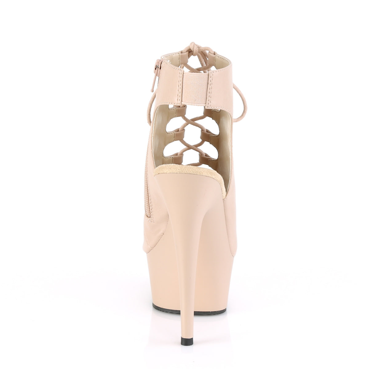 Pleaser Womens Ankle Boots DELIGHT-600-20 Nude Faux Leather/Nude Matte