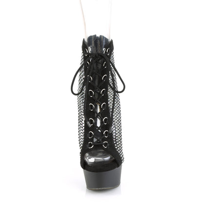Pleaser  Botines DELIGHT-600-33RM BLK Faux Suede-RS Malla / BLK MATE