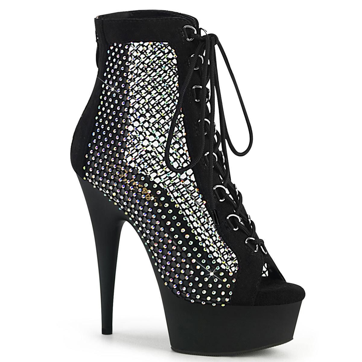 Pleaser  Botines DELIGHT-600-33RM BLK Faux Suede-RS Malla / BLK MATE