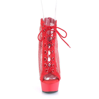 Pleaser  Botines DELIGHT-600-33RM Red Faux Suede-RS Malla / Red Matte