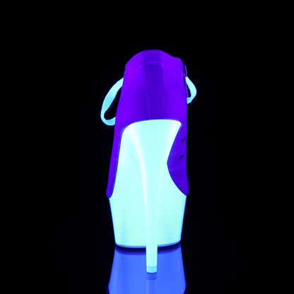 Pleaser Sandalias para mujer DELIGHT-600sk-01 lienzo rosa / neón blanco
