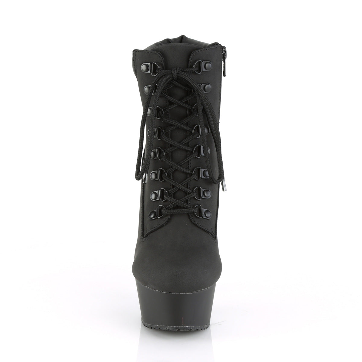 Pleaser Botas de tobillo para mujer DELIGHT-600TL-02 BLK Nubuck Faux Cuero / Blk Matte