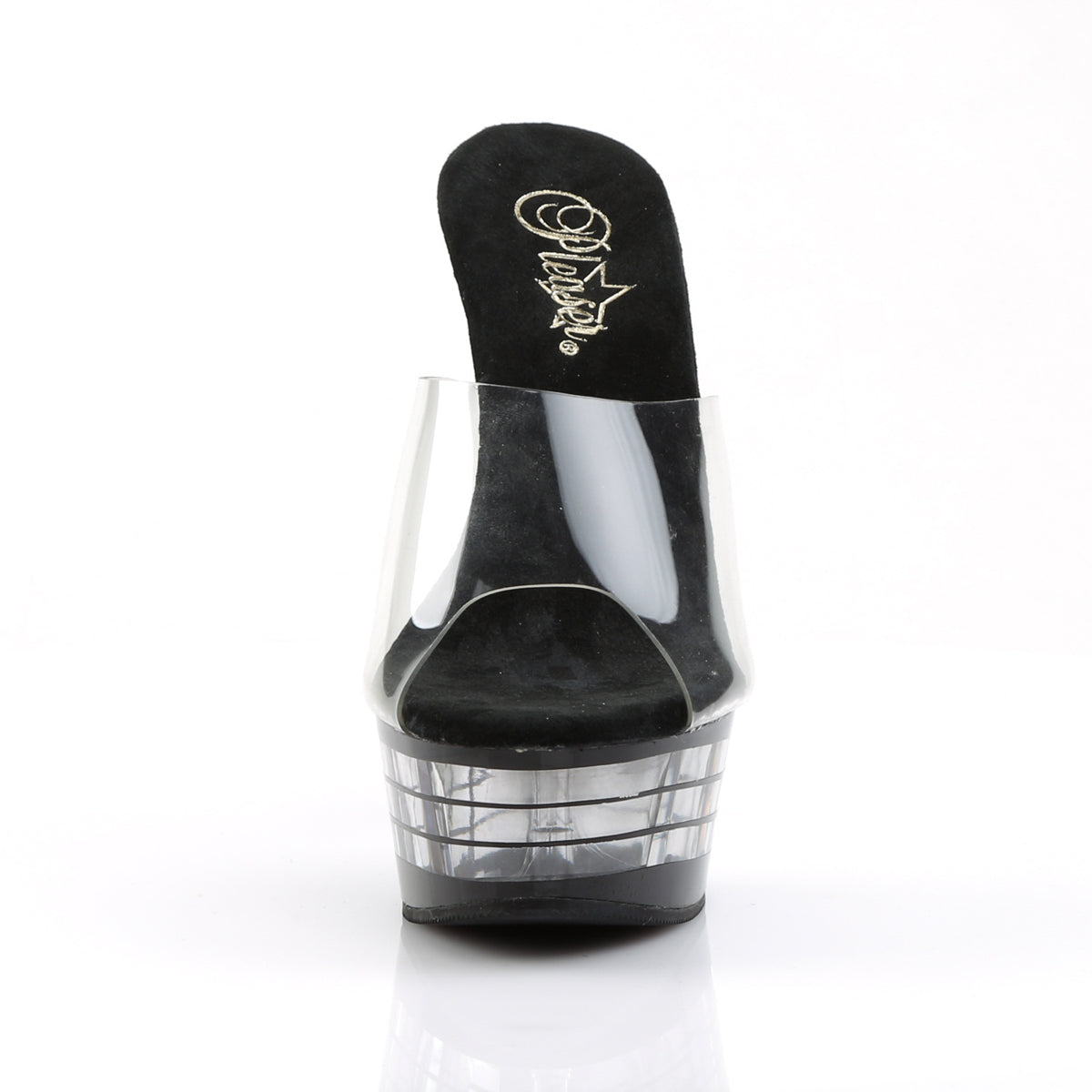 Pleaser Sandalias para mujer DELIGHT-601ln clr / blk