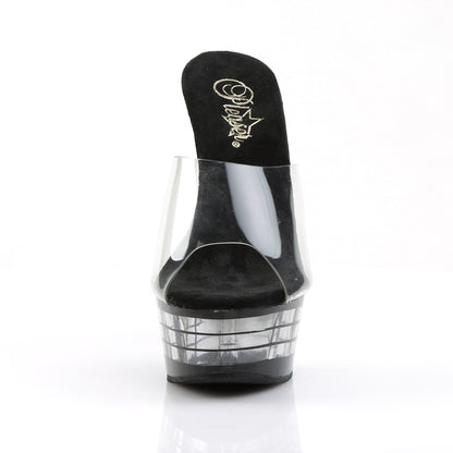 Pleaser Womens Sandals DELIGHT-601LN Clr/Blk