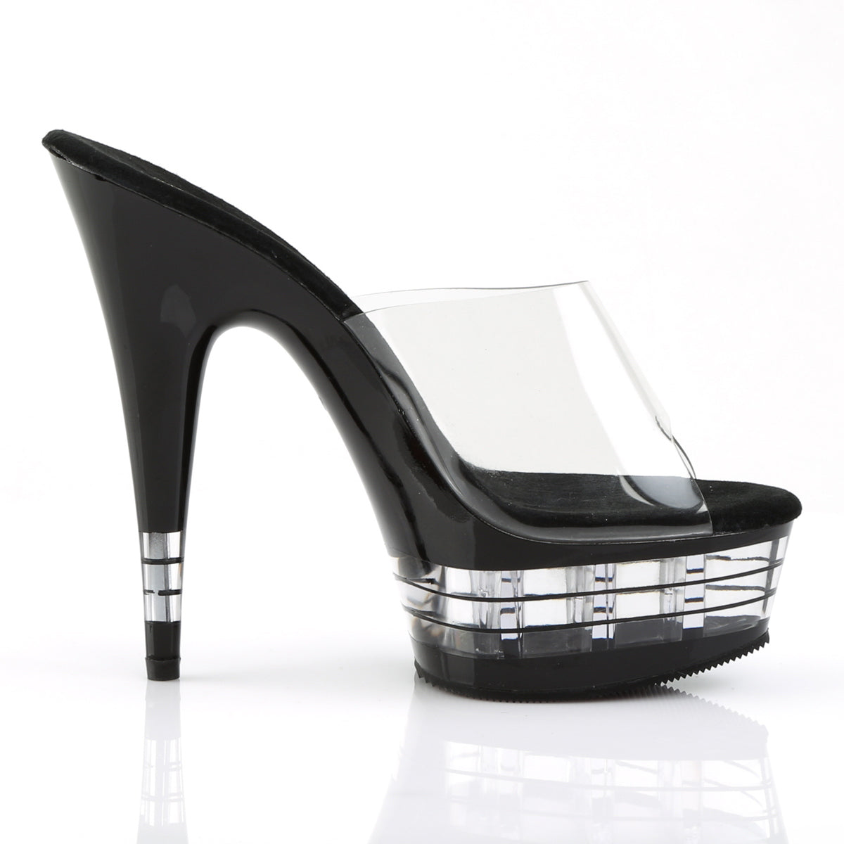 Pleaser Sandalias para mujer DELIGHT-601ln clr / blk