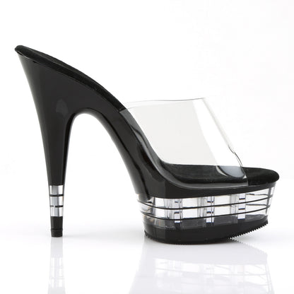 Pleaser Womens Sandals DELIGHT-601LN Clr/Blk