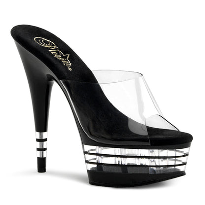 Pleaser Womens Sandals DELIGHT-601LN Clr/Blk