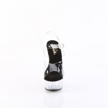 Pleaser Womens Sandals DELIGHT-608 Clr-Blk/Clr