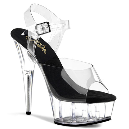 Pleaser Womens Sandals DELIGHT-608 Clr-Blk/Clr