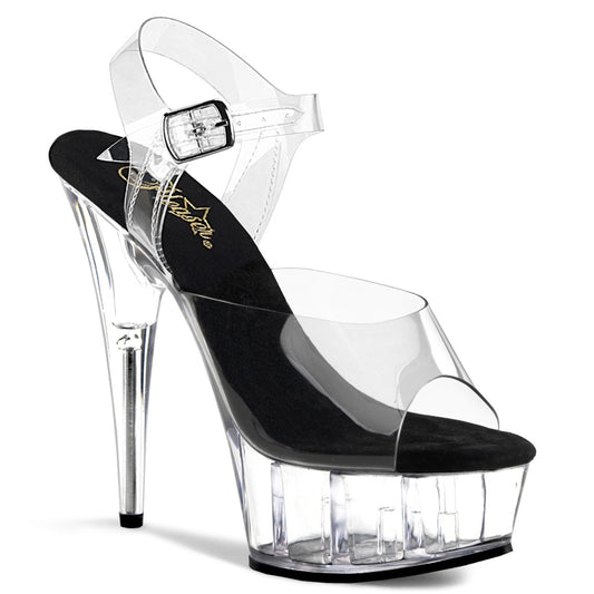 Pleaser Womens Sandals DELIGHT-608 Clr-Blk/Clr