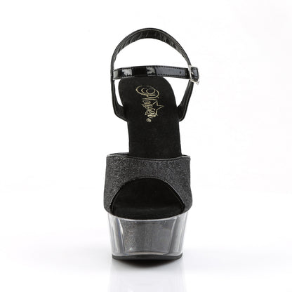 Pleaser Womens Sandals DELIGHT-609-5G Blk Gltr/Blk Gltr