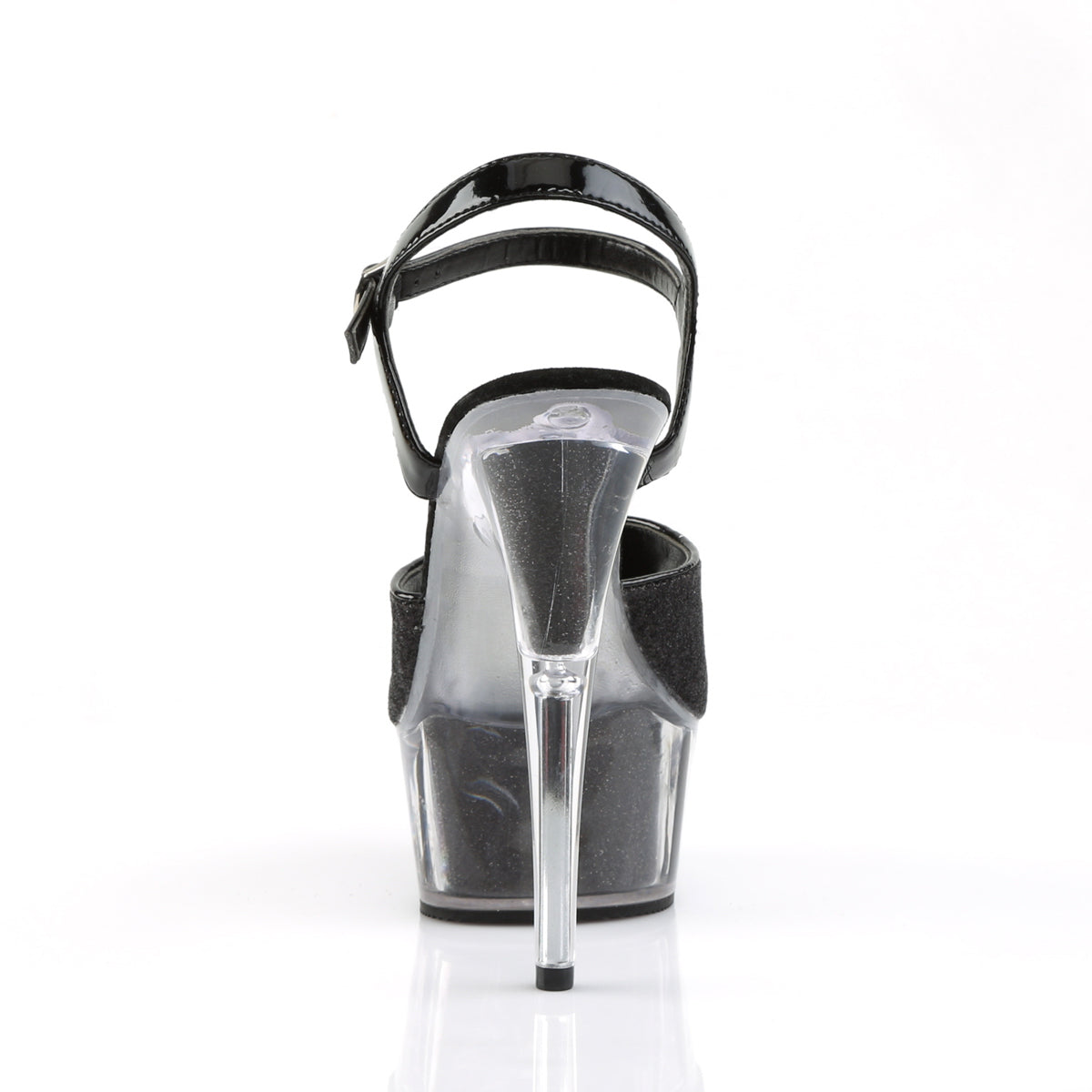 Pleaser Womens Sandals DELIGHT-609-5G Blk Gltr/Blk Gltr