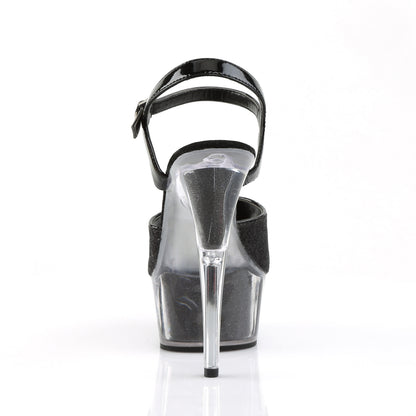 Pleaser Womens Sandals DELIGHT-609-5G Blk Gltr/Blk Gltr