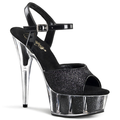 Pleaser Womens Sandals DELIGHT-609-5G Blk Gltr/Blk Gltr