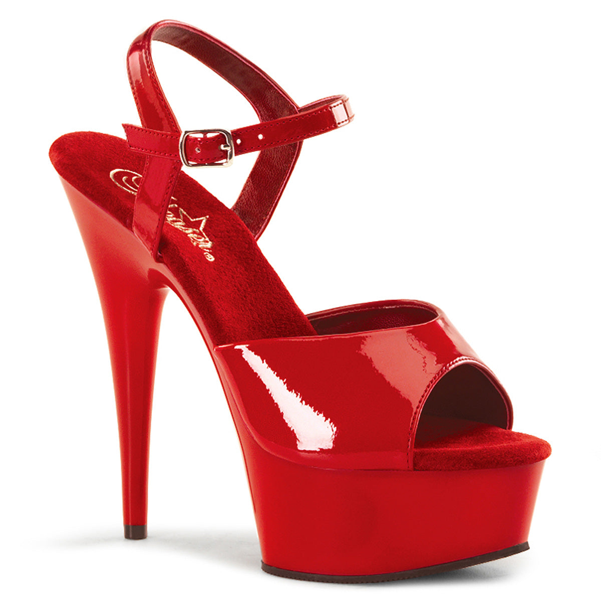 Pleaser Womens Sandals DELIGHT-609 Red Pat/Red