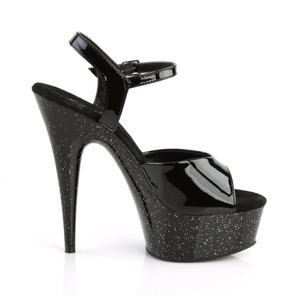 Pleaser Womens Sandals DELIGHT-609MG Blk Pat/Blk