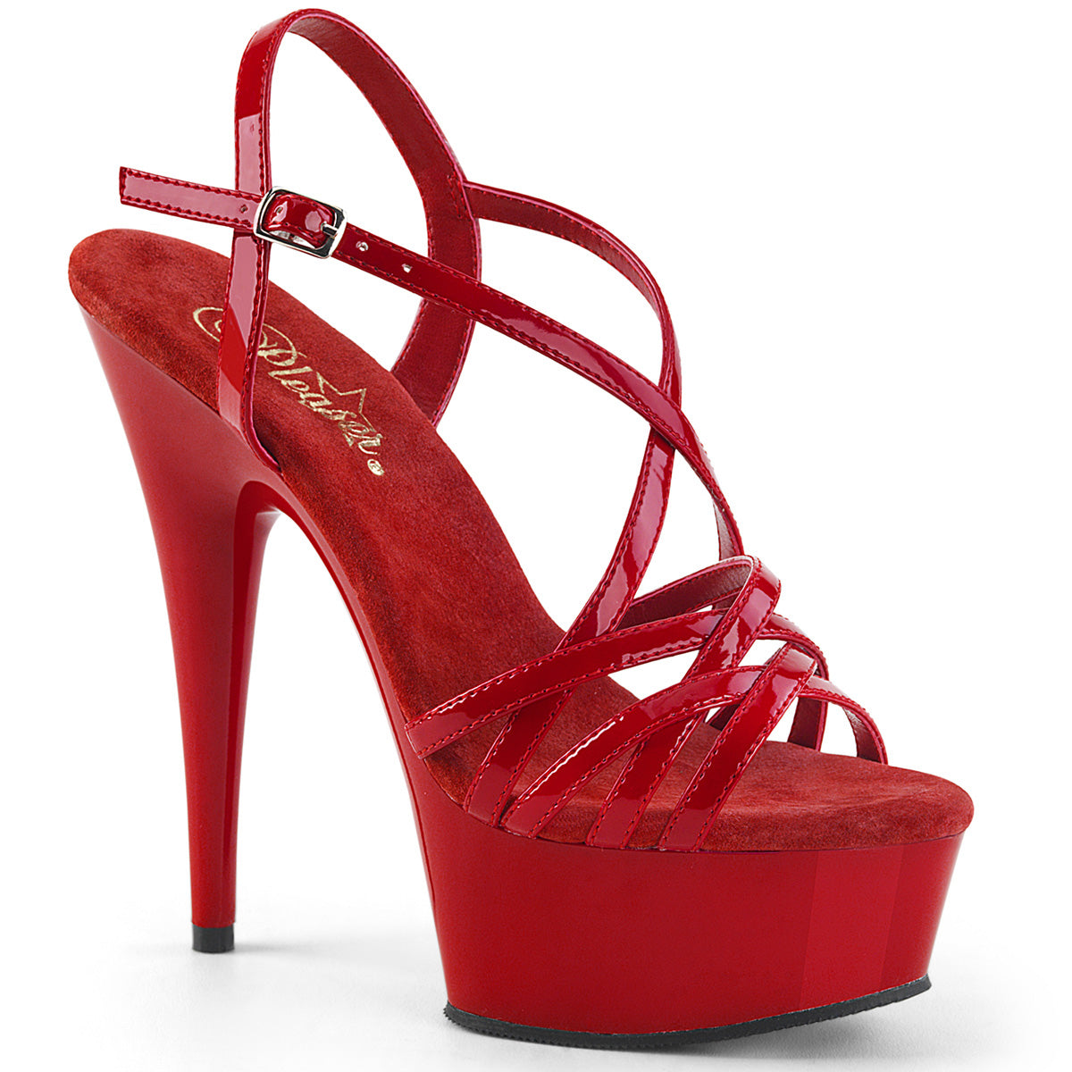 Pleaser Sandalias para mujer DELIGHT-613 Red Pat / Red