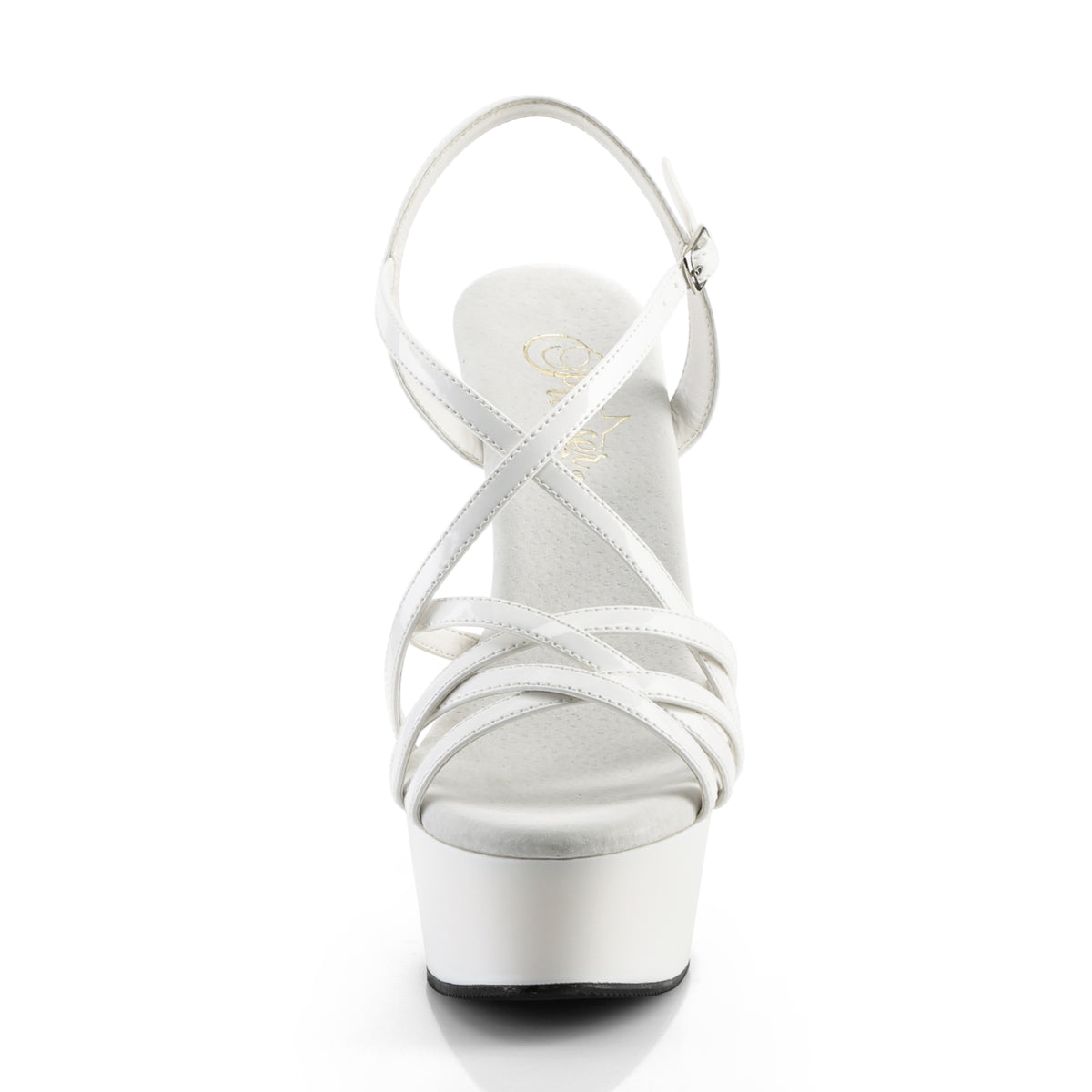 Pleaser Womens Sandals DELIGHT-613 Wht Pat/Wht