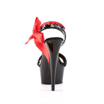 Pleaser Womens Sandals DELIGHT-615 Blk-Red/Blk