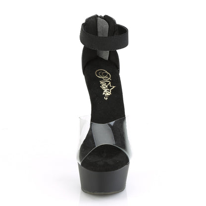 Pleaser Sandalias para mujer DELIGHT-624 CLR-BLK BANDA ELASTIC / BLK MATE