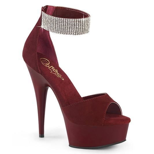 Pleaser   DELIGHT-625 Borgoña Faux Suede/Borgoña Matte