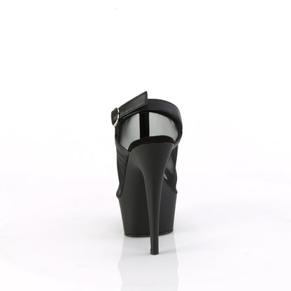 Pleaser   DELIGHT-636 Blk Faux Le-Mesh/Blk Matte