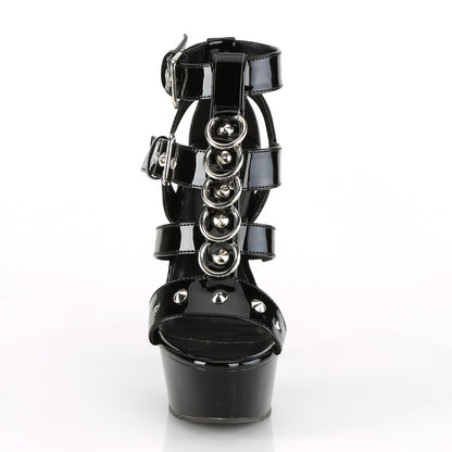 Pleaser Womens Sandals DELIGHT-658 Blk Pat/Blk