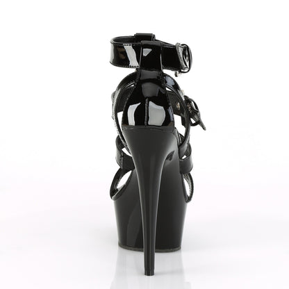 Pleaser Womens Sandals DELIGHT-658 Blk Pat/Blk