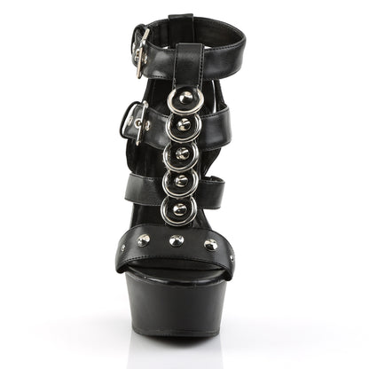 Pleaser Sandalias para mujer DELIGHT-658 Blk Faux Cuero / BLK