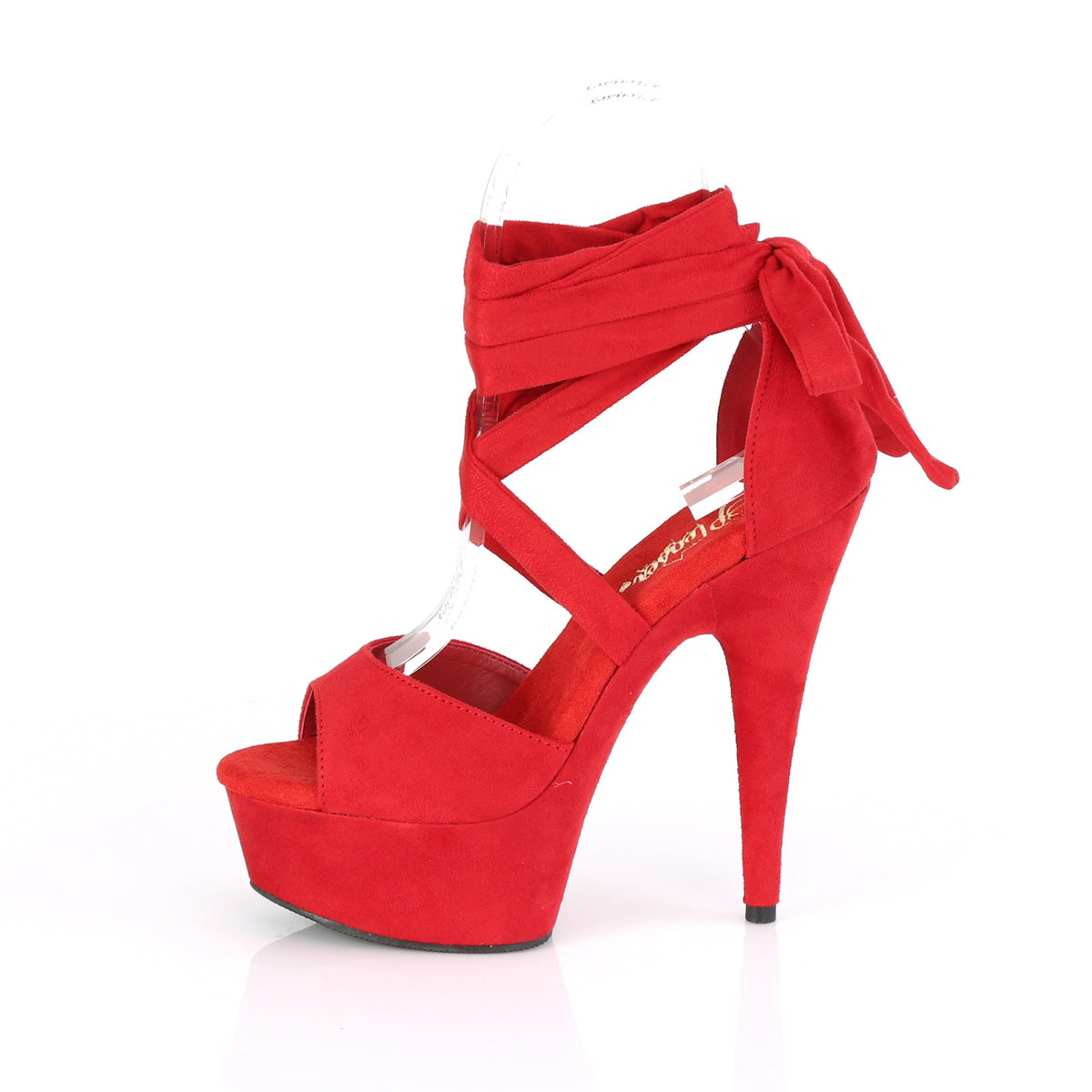 Pleaser Sandalias para mujer DELIGHT-679 Gamuza Red Faux / Red Faux Suede