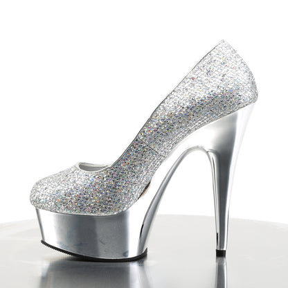 Pleaser Womens Sandals DELIGHT-685G Slv Multi Gltr/Slv Chrome