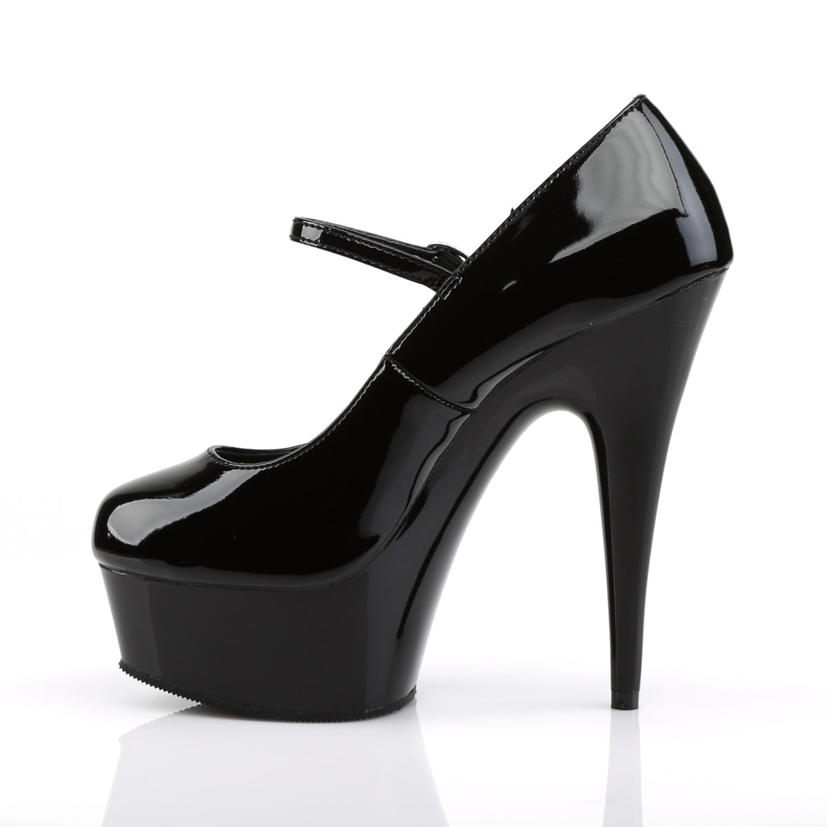 Pleaser Sandalias para mujer DELIGHT-687 BLK PAT / BLK