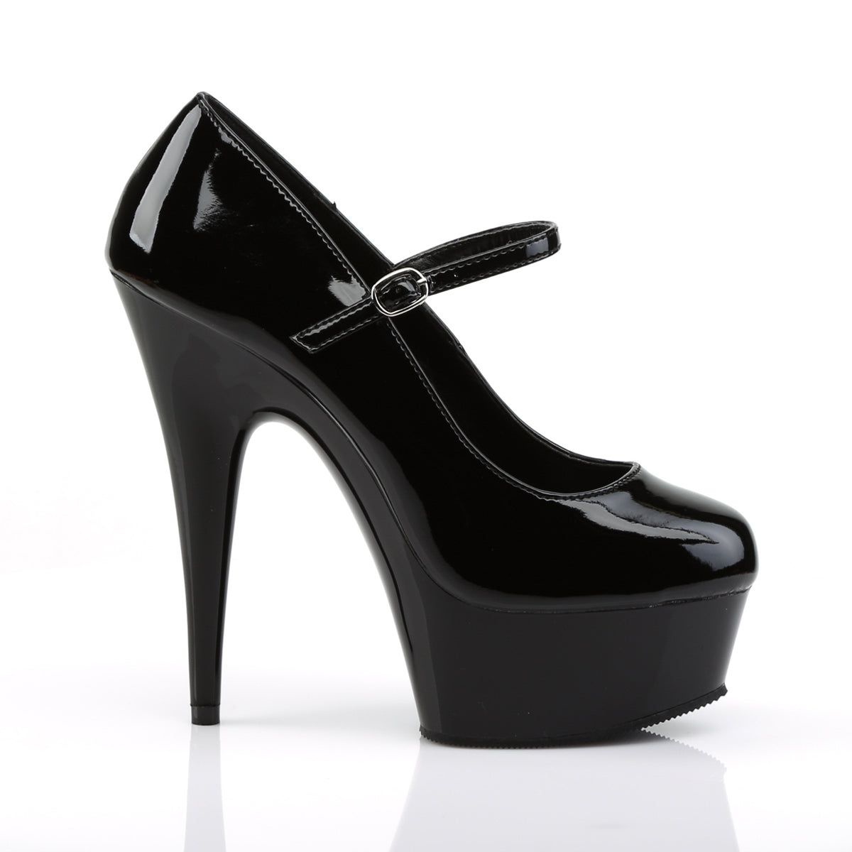 Pleaser Sandalias para mujer DELIGHT-687 BLK PAT / BLK