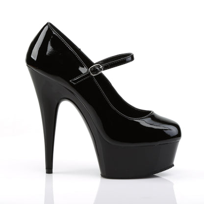 Pleaser Sandalias para mujer DELIGHT-687 BLK PAT / BLK