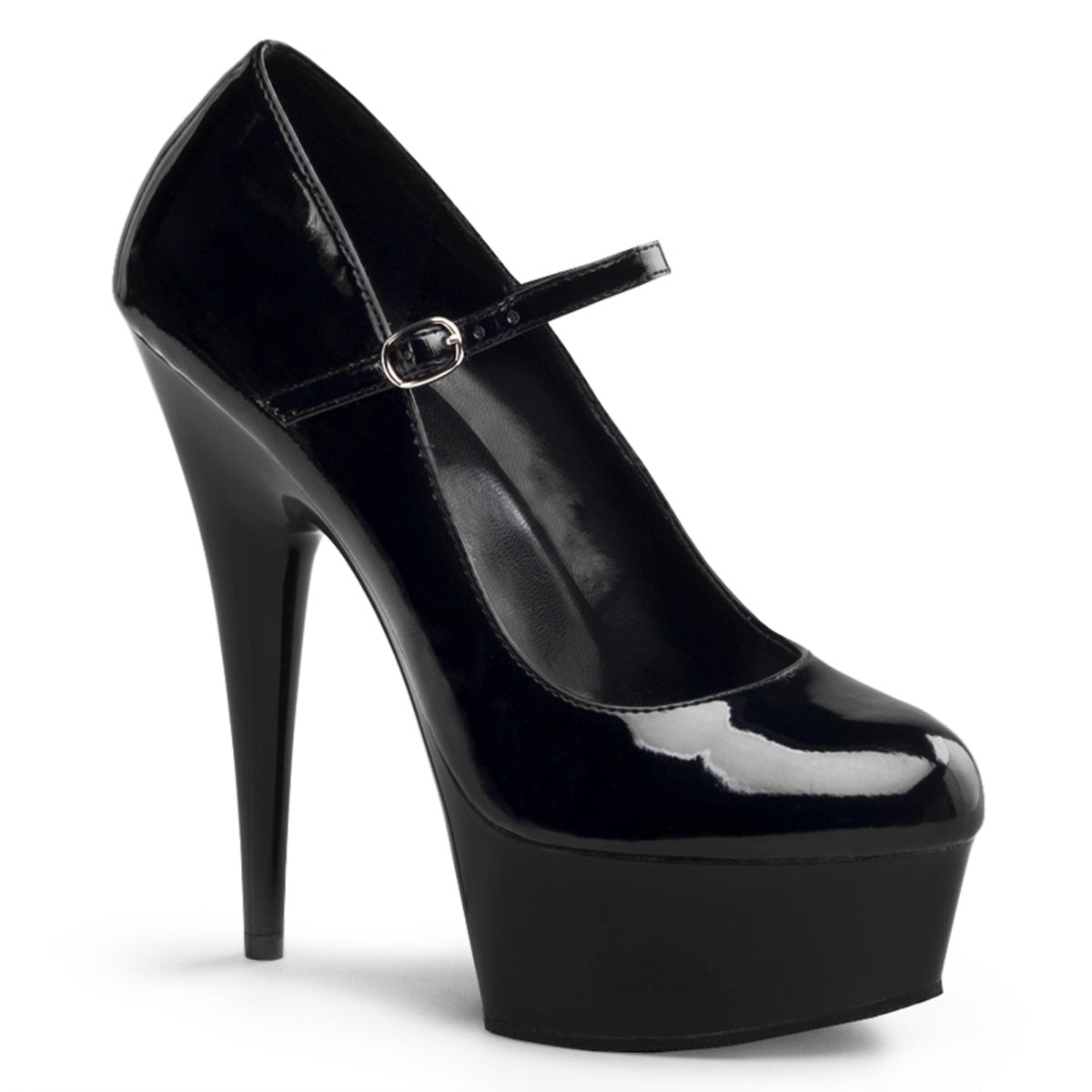 Pleaser Sandalias para mujer DELIGHT-687 BLK PAT / BLK