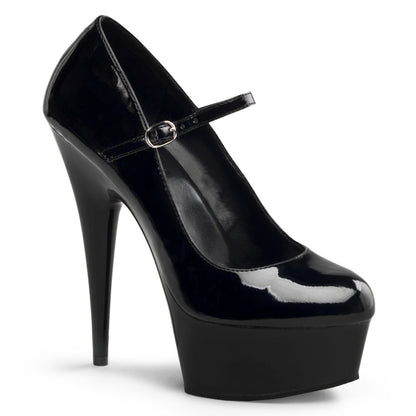 Pleaser Sandalias para mujer DELIGHT-687 BLK PAT / BLK